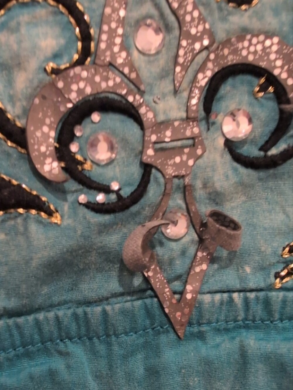 Roar Teal Washed Denim Embroidered Shirt Jacket - Picture 5 of 13